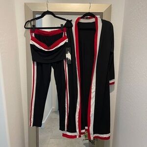 Brand new red black and white 3 pieces set Size Large